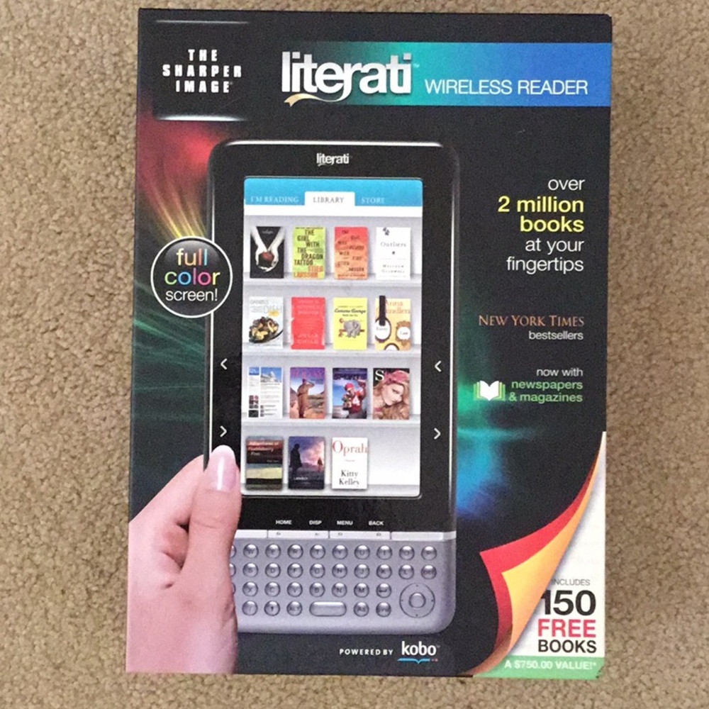 Wireless Reader- Literati by Sharper Image-New Unopened Box